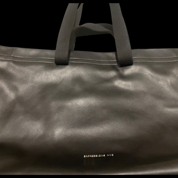 EXPRESSIONS NYC SOHO TOTE | Black |Vegan Leather | Shoulder Bag | - Picture 10 of 14